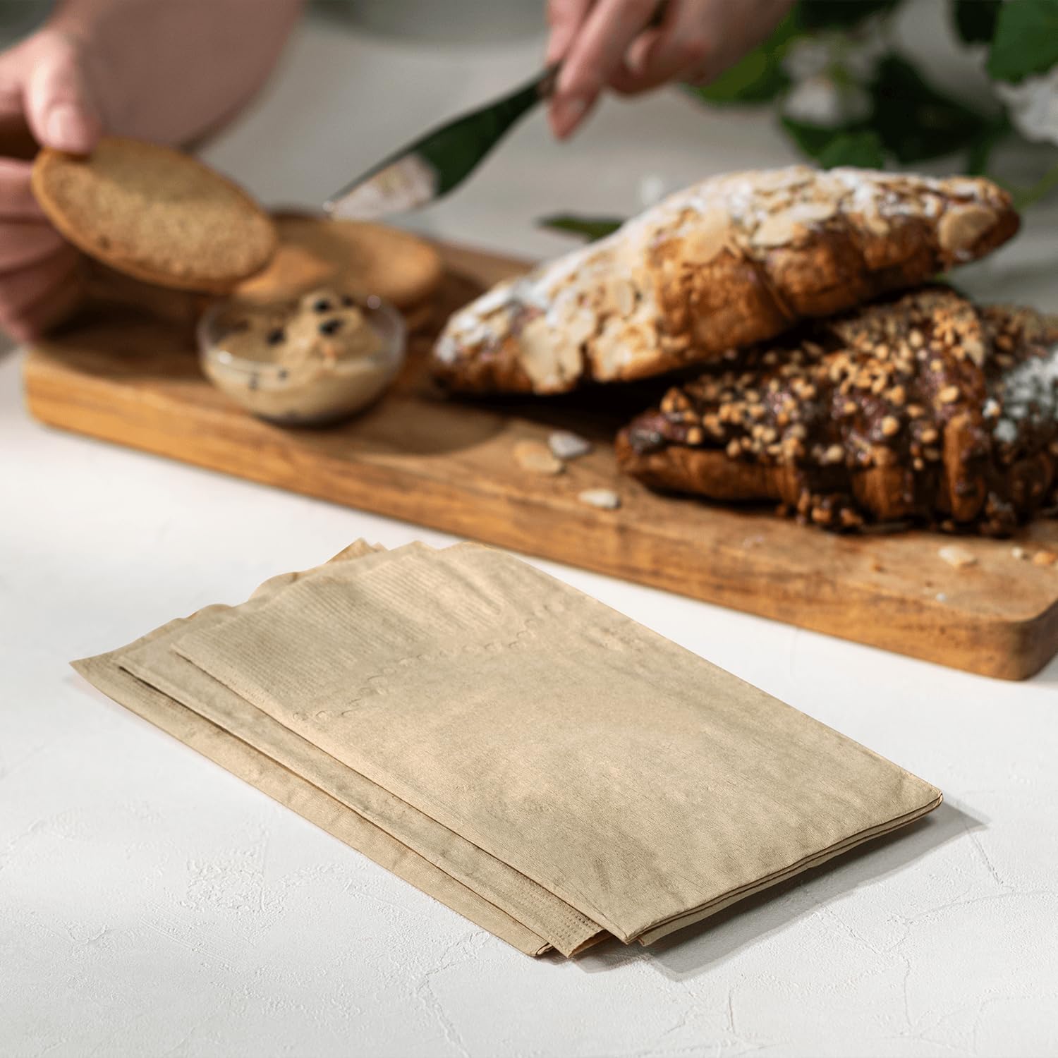 Karat KN-D1517-2K 15"x17" 2 Ply Dinner Napkins- Kraft (Case of 3000)