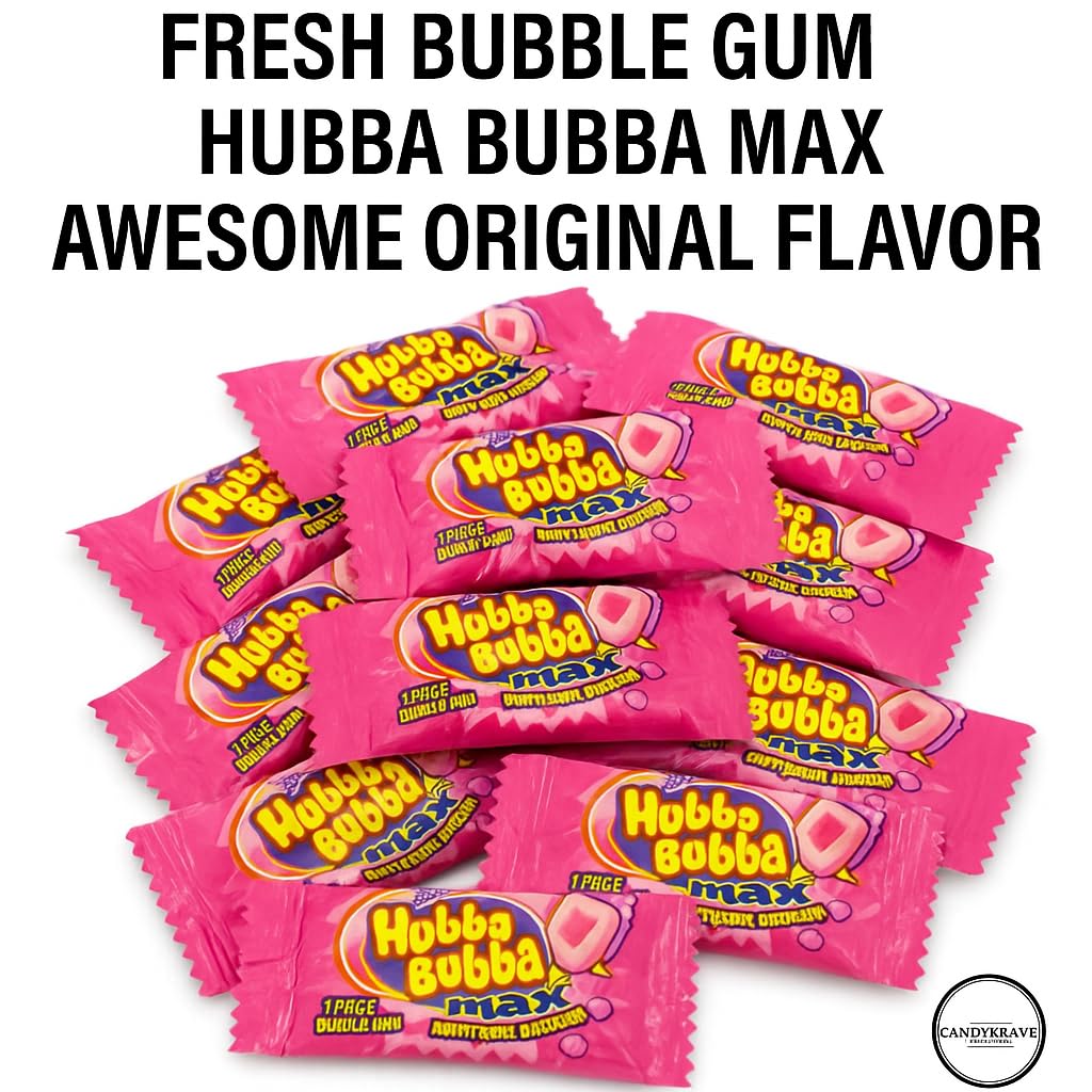 Hubba Bubba Bubble Gum Max - Original Flavor - Valentines Edition - Sweet & Chewy - Individually Wrapped Fruity Bubble Gum for Valentines Day