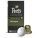 Peet's Coffee, Medium Roast Espresso Capsules, Compatible with Nespresso Original Machines - Big Bang, Intensity 9, 10 Count (1 Box of 10 Espresso