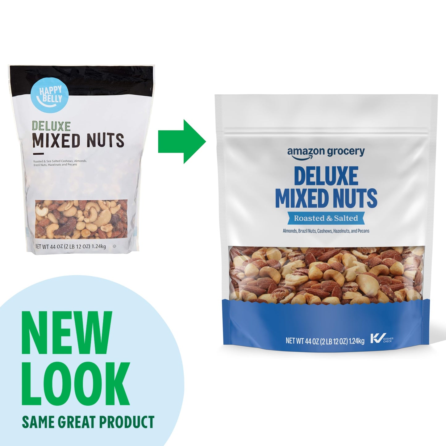Amazon Grocery, Deluxe Mixed Nuts, Roasted & Salted, 44 Oz (Previously Happy Belly, Packaging May Vary)