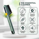 Household Cleaning Brush, Multi-Purpose, Combination of Dense & Soft Bristles with Added Straight Brush,Twizer, as Well as Dispnesing Unit for Deep