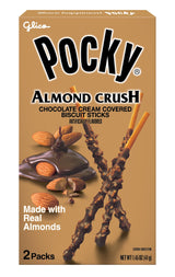 Pocky Almond Crush Biscuit Sticks - Chocolate Cream Covered with Real Almonds - (Pack of 10 boxes, 1.45 oz/each)