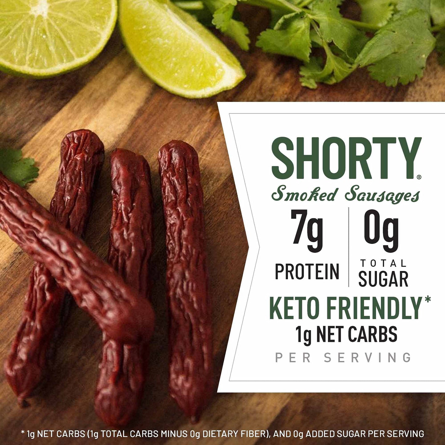 Duke's Pork Chorizo & Lime Smoked Shorty Sausages, 7g Protein Per Serving, 5 oz.