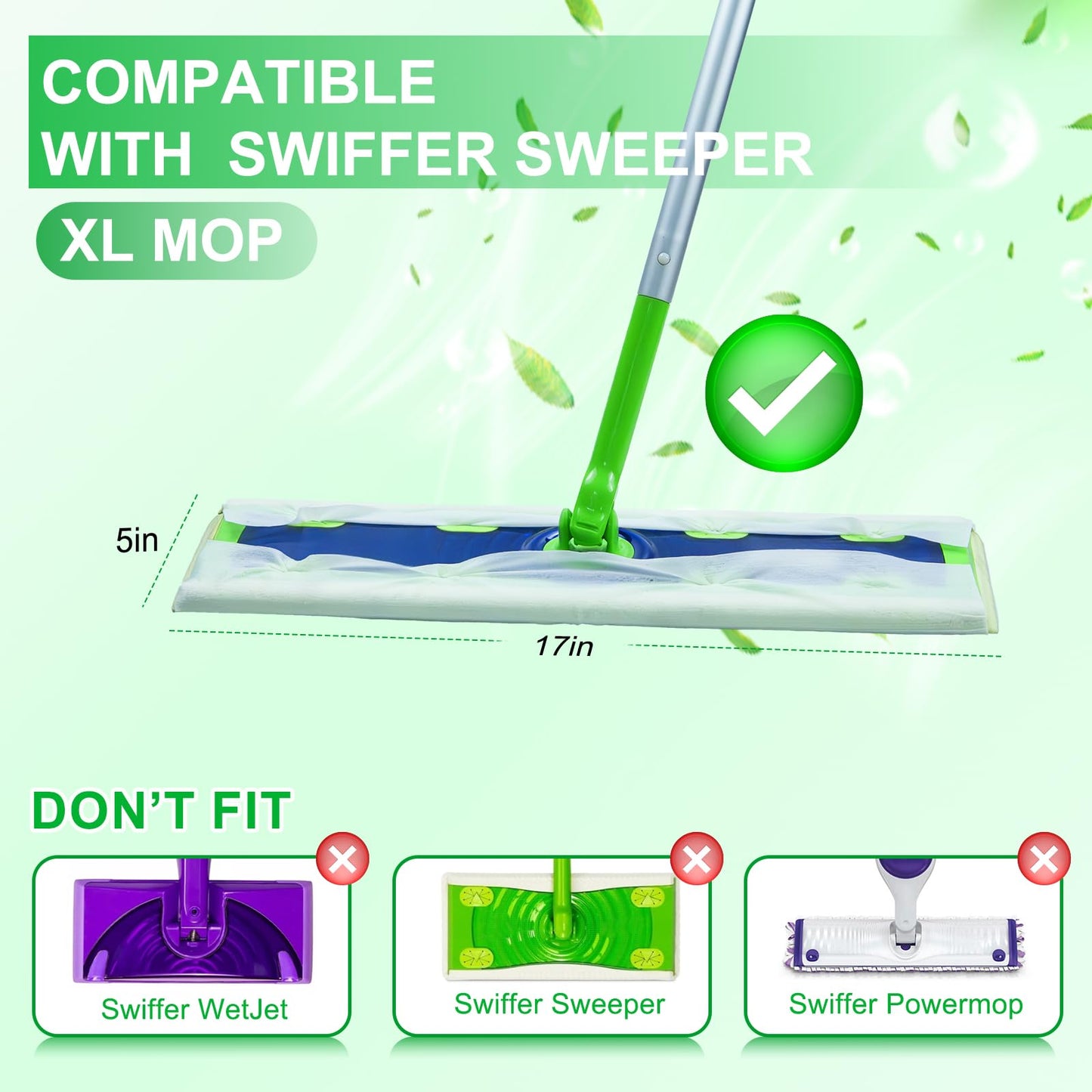 20 Count XL Wet Mopping Cloths for Swiffer Sweeper XL Mop - Disposable X-Large Wet Pad Refills - Multi-Surface Wet Wipes Mopping Pads Refill for Floor