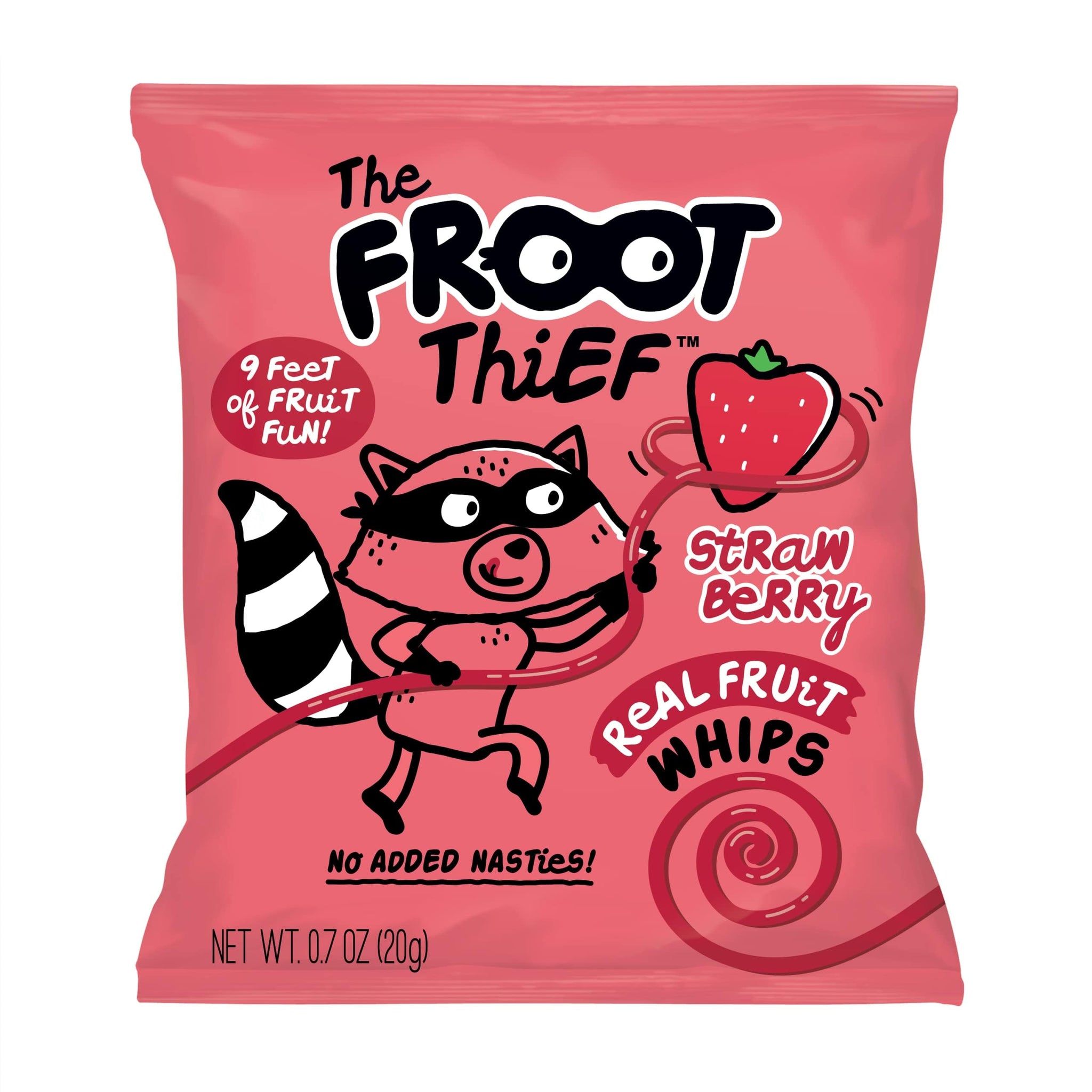 The FROOT Thief Real Fruit Snack Whips BIG Variety Pack, Nut Free, Individual Bags for Kids School Lunches, 10xStrawberry, 10xMixed Berry