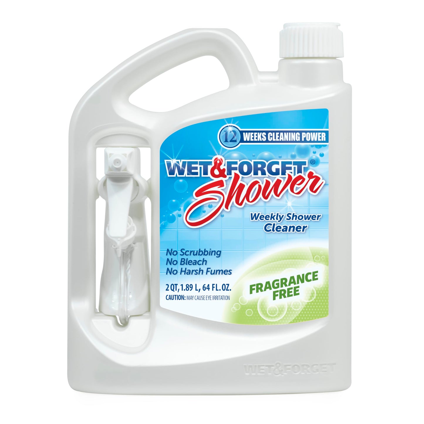 Wet & Forget Shower Cleaner Spray, Fragrance-Free Weekly Bathroom Cleaner, No Scrubbing Needed, Bleach-Free, Multi-Surface Bathroom Spray, Cleaning