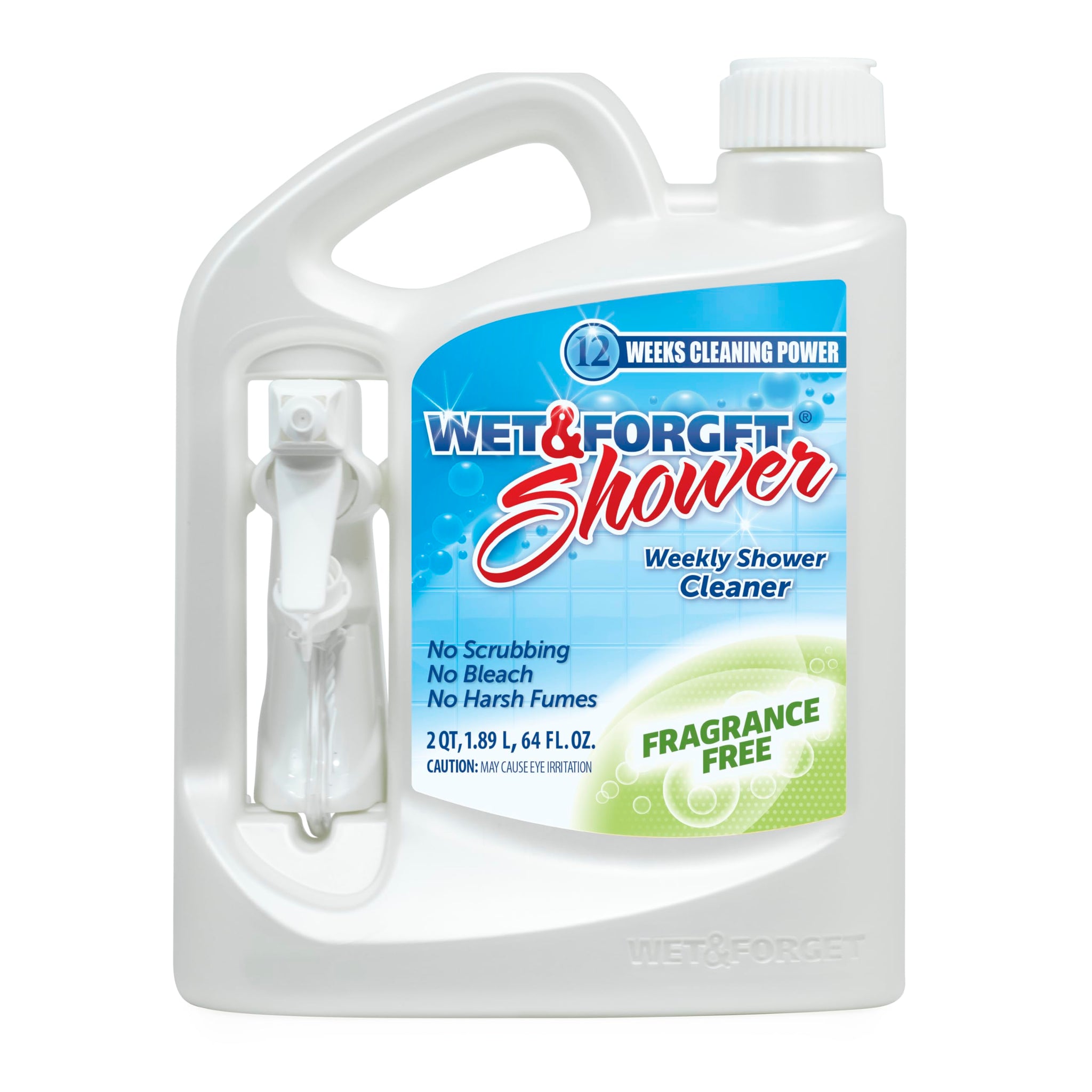 Wet & Forget Shower Cleaner Spray, Fragrance-Free Weekly Bathroom Cleaner, No Scrubbing Needed, Bleach-Free, Multi-Surface Bathroom Spray, Cleaning