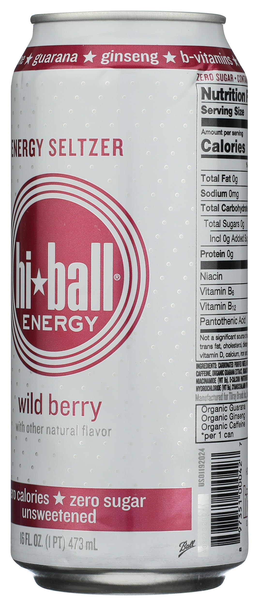 Hi-Ball Wild Berry Sparkling Energy Water, 16 Fl Oz
