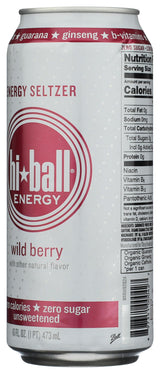 Hi-Ball Wild Berry Sparkling Energy Water, 16 Fl Oz
