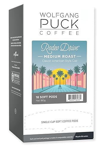 Wolfgang Puck Coffee, Rodeo Drive, 9.5 Gram Soft Pods, 18-Count (Pack of 3)