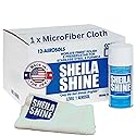 Sheila Shine 12 x 10oz w/Microfiber Cloth Stainless Steel Cleaner and Polish - Cleans, Polishes & Protects Kitchen Appliances, Refrigerators, Sinks