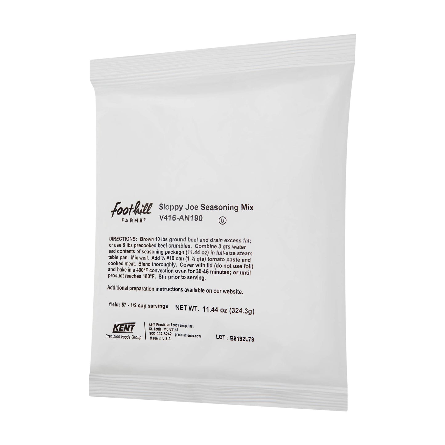 Foothill Farms Sloppy Joe Seasoning Mix, Simple Preparation, Flavorful & Zesty Blend of Onions & Spices, Just Add Your Favorite Protein & Tomato