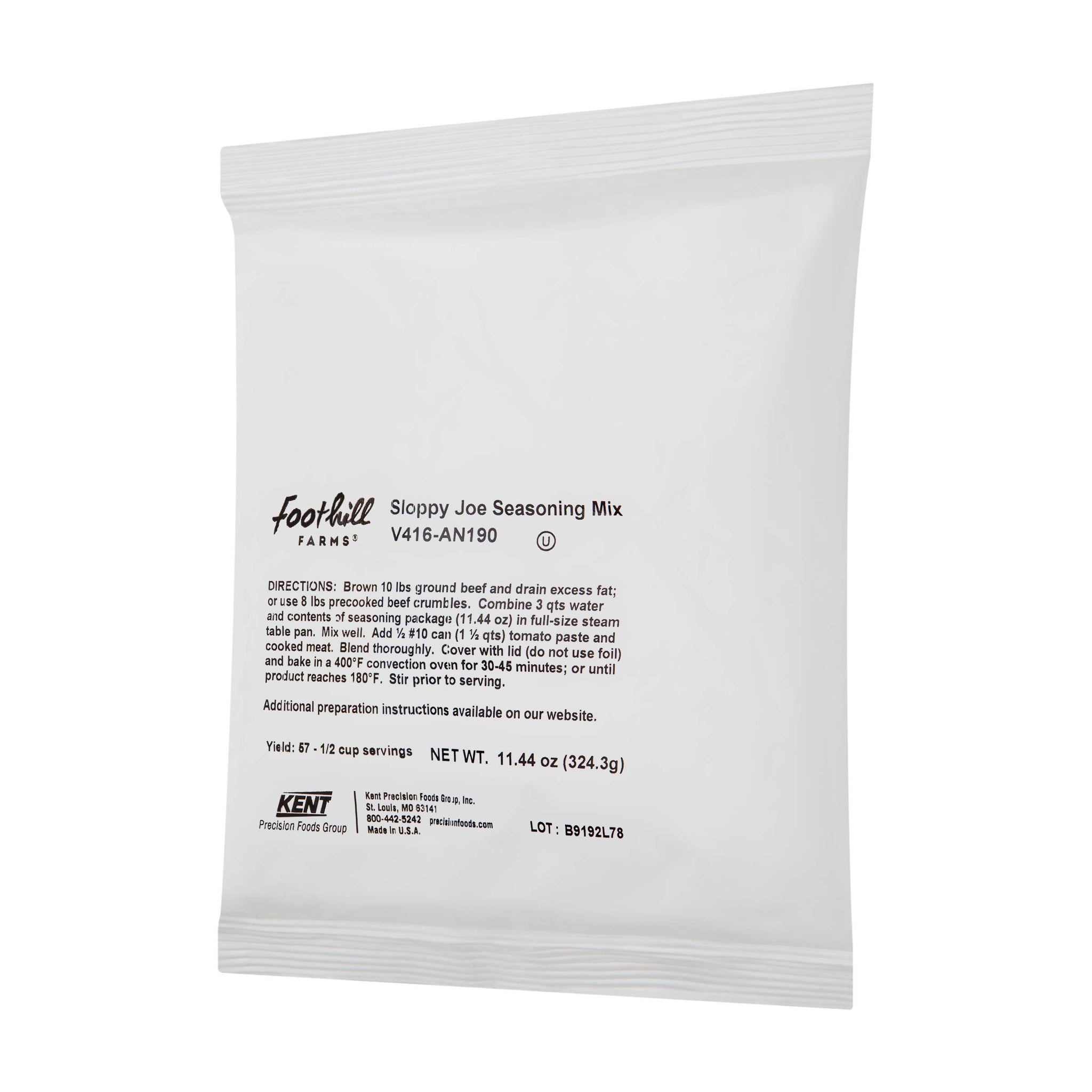Foothill Farms Sloppy Joe Seasoning Mix, Simple Preparation, Flavorful & Zesty Blend of Onions & Spices, Just Add Your Favorite Protein & Tomato