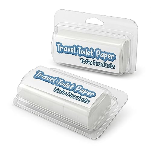 ToGo Toilet Paper (2 Pack)- Coreless Rolls in Enclosed Plastic Dispenser Case- Biodegradable & Septic Safe-Ideal for Camping, Hiking and International