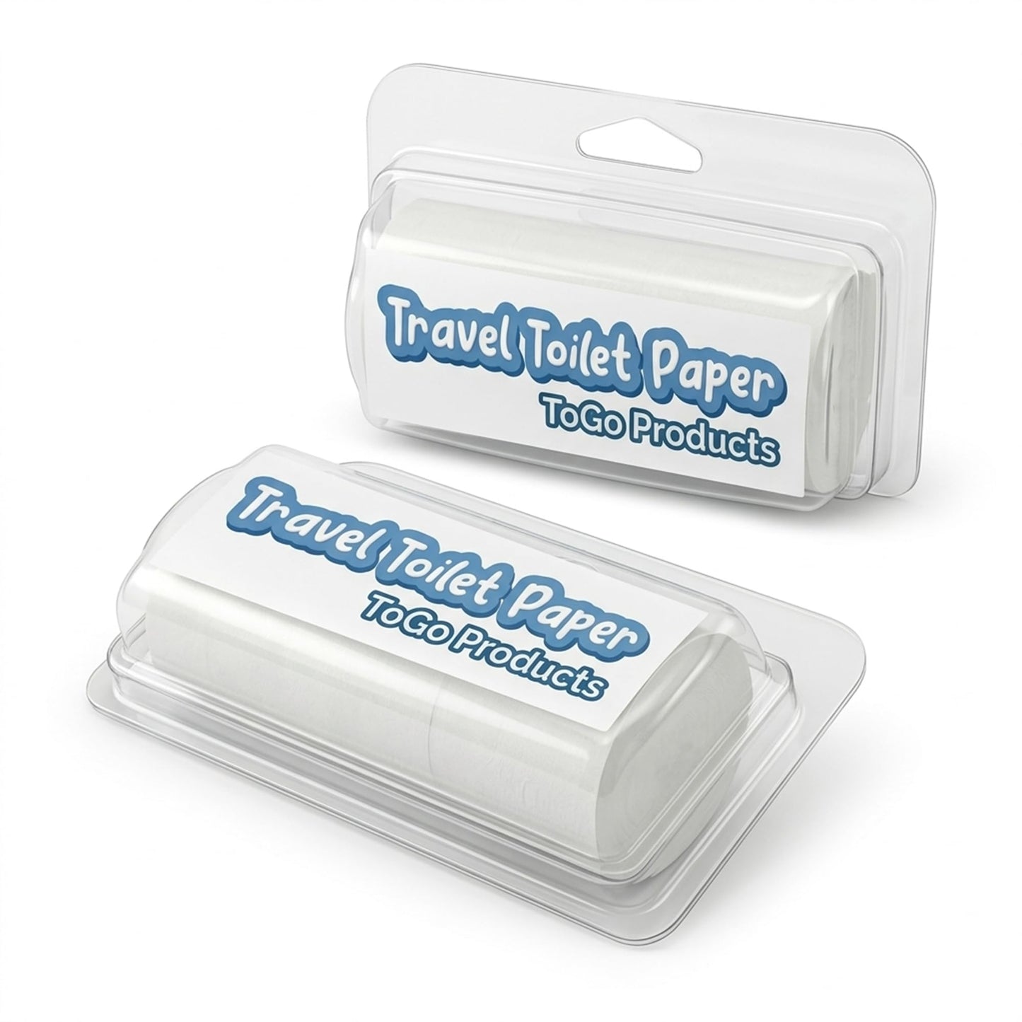 ToGo Toilet Paper (2 Pack)- Coreless Rolls in Enclosed Plastic Dispenser Case- Biodegradable & Septic Safe-Ideal for Camping, Hiking and International