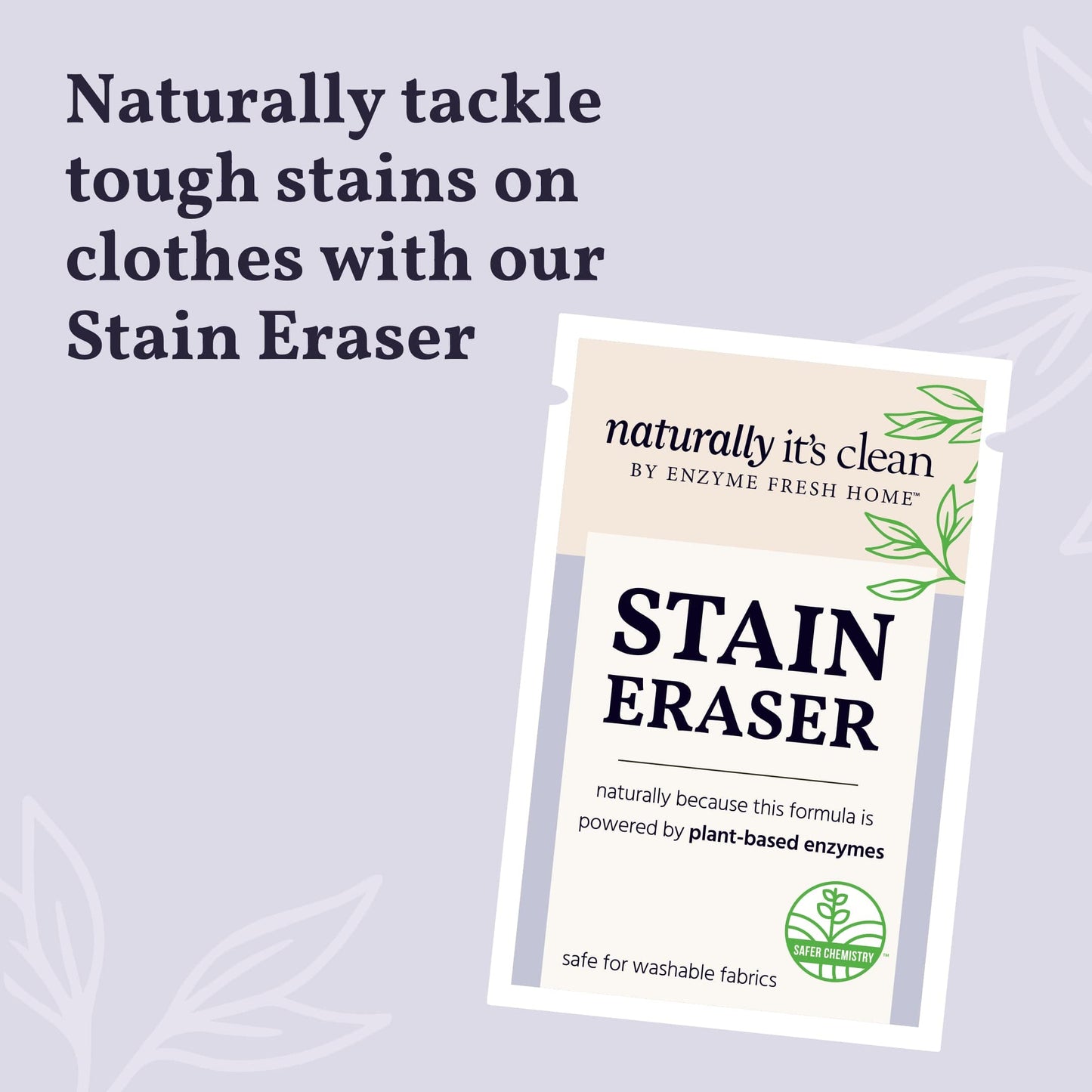Naturally It's Clean Stain Eraser, Natural Enzymes Based/Biodegradable Instant Stain Removal, Spot Wipe Removes Wine, Coffee, Soda, Spills, Odor on