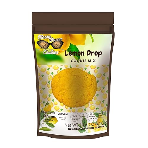 Glassy Brown Cookies-Lemon Drop Cookie Mix | Fresh Lemon Cookies | Protein Cookies | Cookie Butter & Eggs | No Preservatives - Serves 24 Soft Cookies.