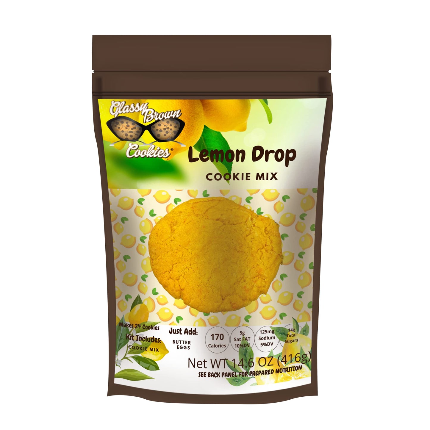 Glassy Brown Cookies-Lemon Drop Cookie Mix | Fresh Lemon Cookies | Protein Cookies | Cookie Butter & Eggs | No Preservatives - Serves 24 Soft Cookies.