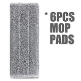 mop Floor Flat Mop Bucket Set Hand Free Squeeze Wet Dry Mop Cleaning 360 Flexible Mop for Hardwood Laminate Tiles Unisex (Size : 4 Pads) (6 Pads)