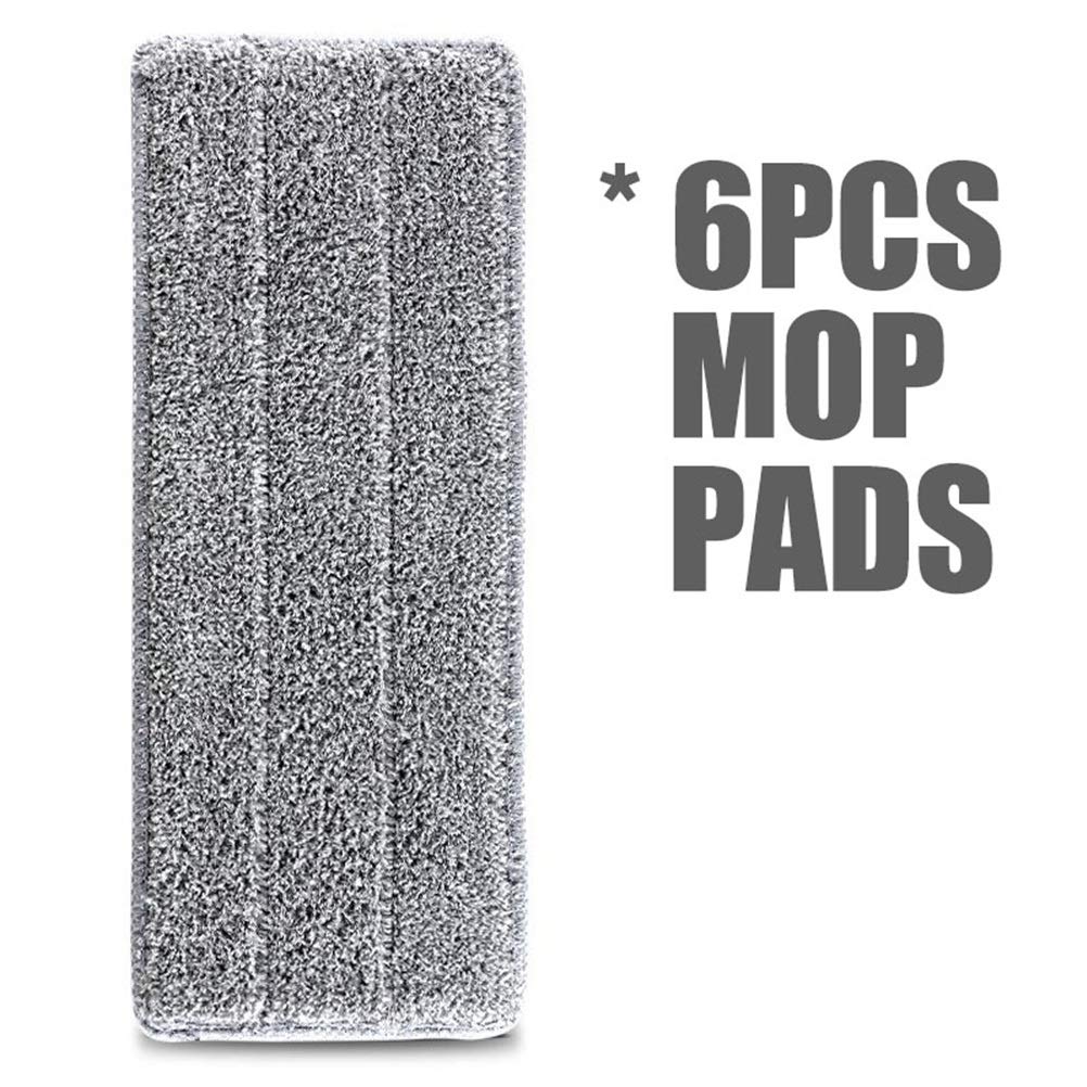 mop Floor Flat Mop Bucket Set Hand Free Squeeze Wet Dry Mop Cleaning 360 Flexible Mop for Hardwood Laminate Tiles Unisex (Size : 4 Pads) (6 Pads)