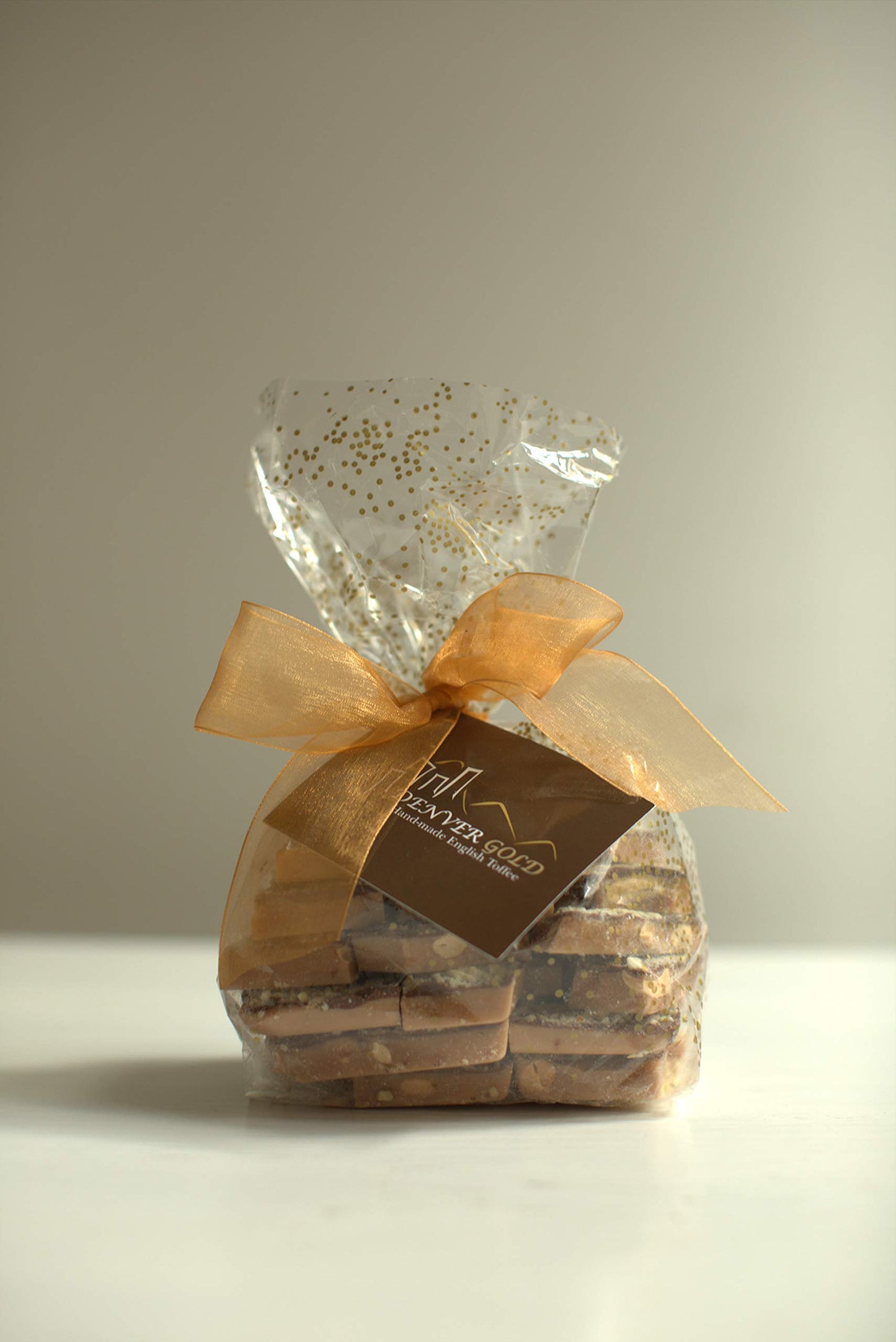 Denver Gold English Toffee - A Handmade Blend of Decadent Chocolate and Delicious Almond Crunch.