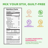 Cocktail Stix Classic Margarita Zero Sugar Mixer - Cocktail & Mocktail Drink Mixer - Water Flavoring Packets - Vegan - No Calories, No Carbs, No Sugar