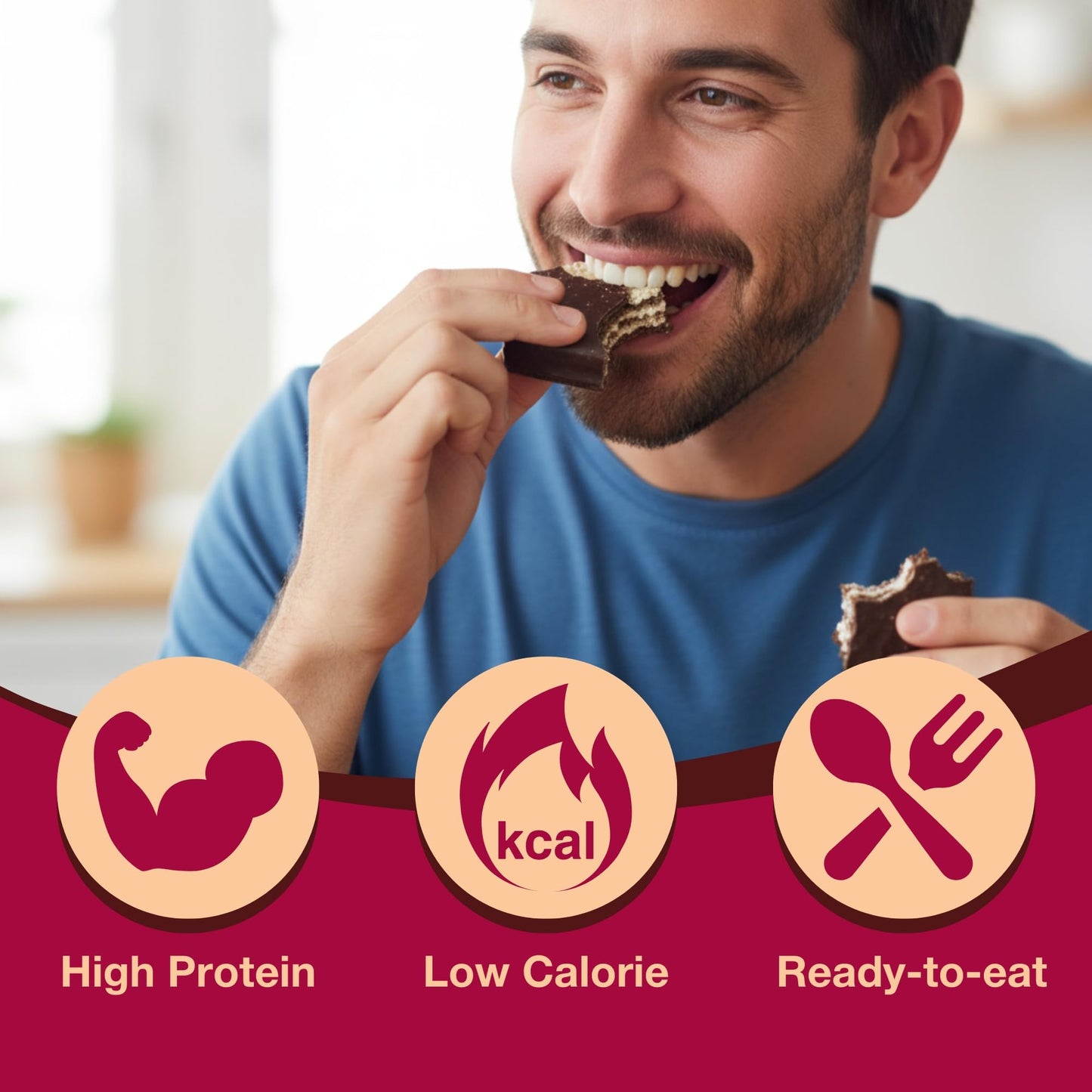 ProtiDIET Protein Wafer Cookies - Crispy Healthy Snacks for Adults with Added Nutrients - 0g Trans Fat - 7 Count Pack