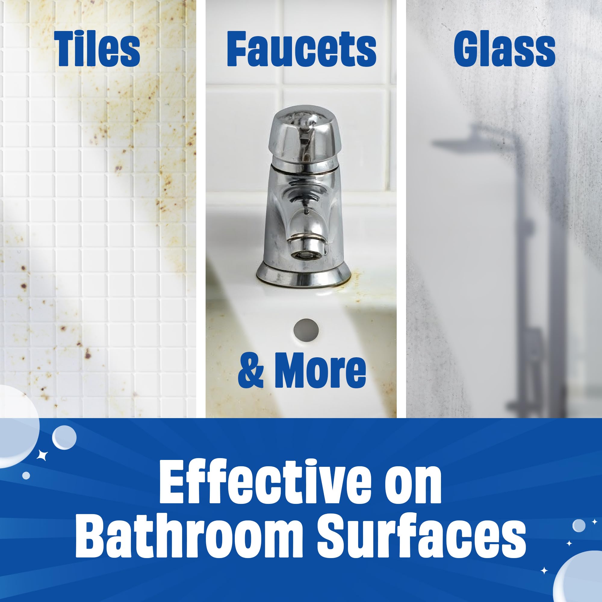 Scrubbing Bubbles Easy Clean Quick Eraser, Multipurpose Durable Bathroom Cleaner Sponge for Shower and Tub Tiles, Sinks, Faucets, Counters, Toilets