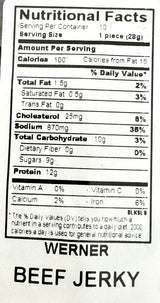 Werner Beef Jerky Slab 10 Count - Giant Jerky Slab, Jerky Sheets Thinly Sliced Beef Jerky Bulk Pack (Ol' Fashioned)