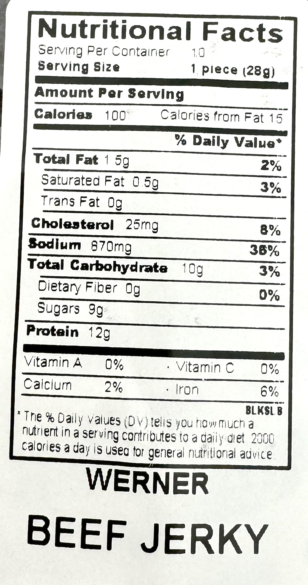 Werner Beef Jerky Slab 10 Count - Giant Jerky Slab, Jerky Sheets Thinly Sliced Beef Jerky Bulk Pack (Ol' Fashioned)