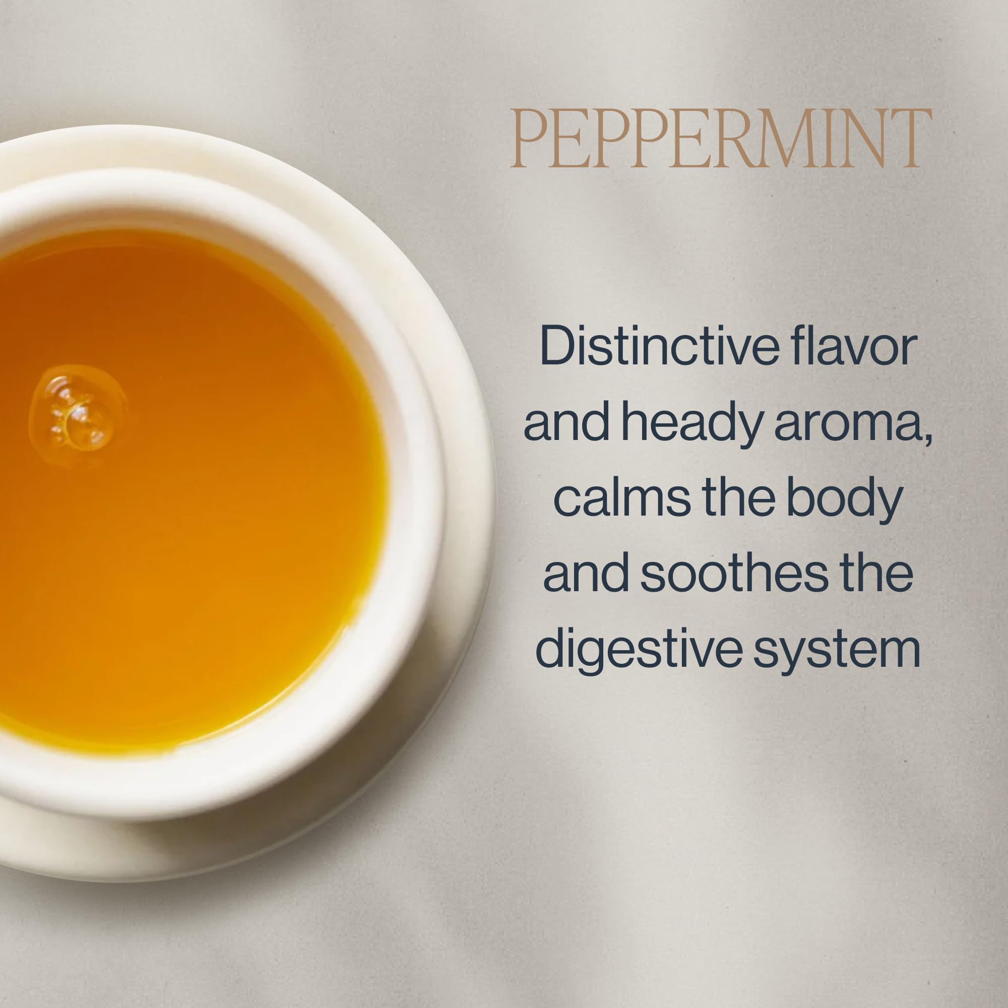 Rishi Tea Peppermint Herbal Tea - Organic, Caffeine Free Sachet Bags, Calming Sweet & Cooling Pure Peppermint Leaves - 50 Count