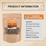 52USA Rainbow Peppercorns, 12oz, Peppercorn for Grinder Refill, Non-GMO, Kosher, Whole White & Red & Black Peppercorns, Packed to Keep Peppers Fresh