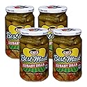 Best Maid Products - 24 Ounce Glass Jars Baby - Dill, Kosher, Hamburger Slices, Garlic Bites, Habanero Chips, & Xtreme Hot Pickles (4 Pack, Baby Dill)