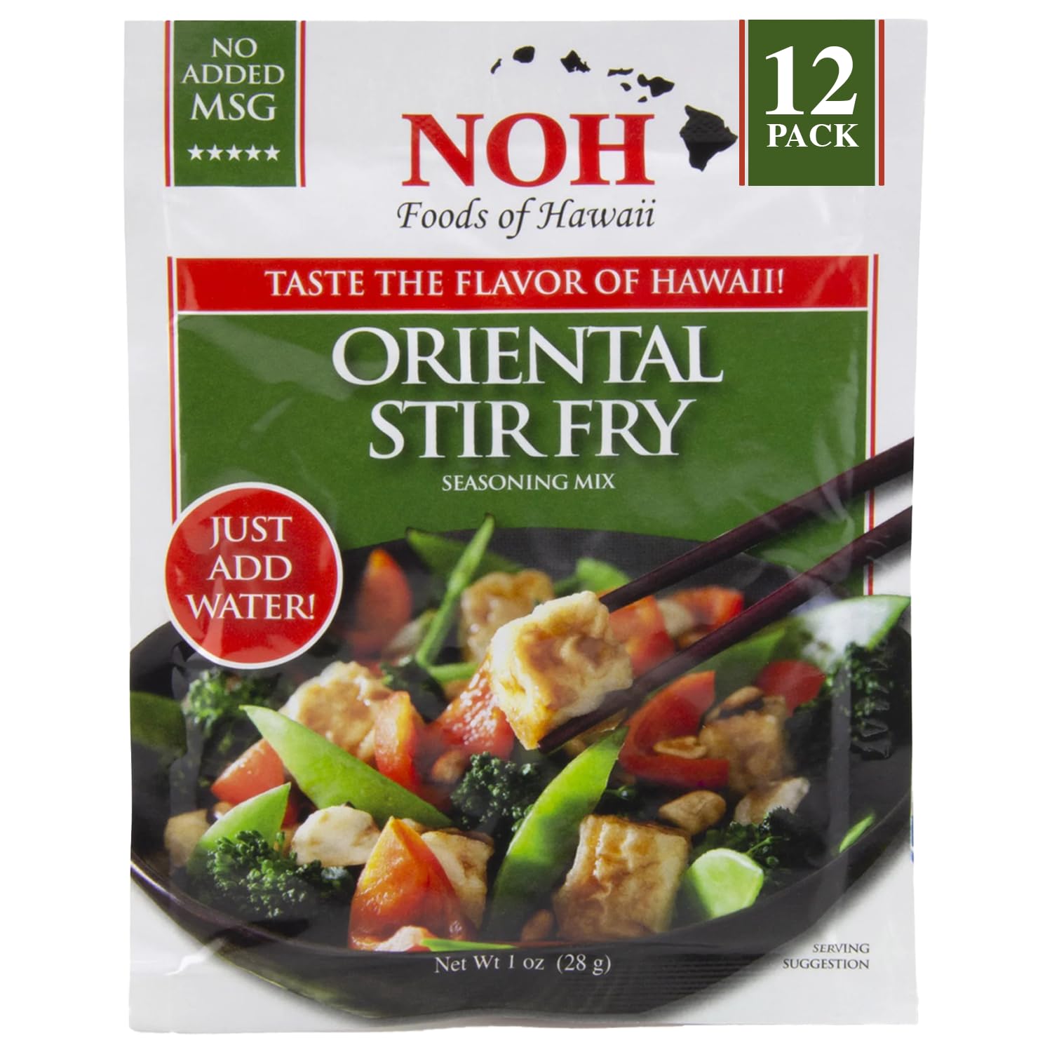 NOH Oriental Stir Fry Seasoning Mix, 1 oz Packet (Pack of 12) - Easy-to-Use Authentic Asian Stir Fry Seasoning Mix, Ideal for Beef, Chicken, Pork