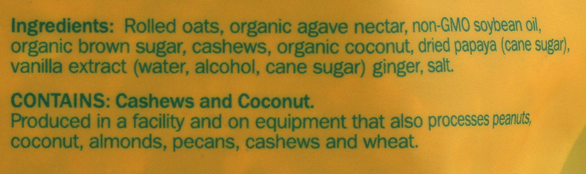 Milk & Honey Granola, Granola Vegan Papaya Cashew Mix, 12 Ounce