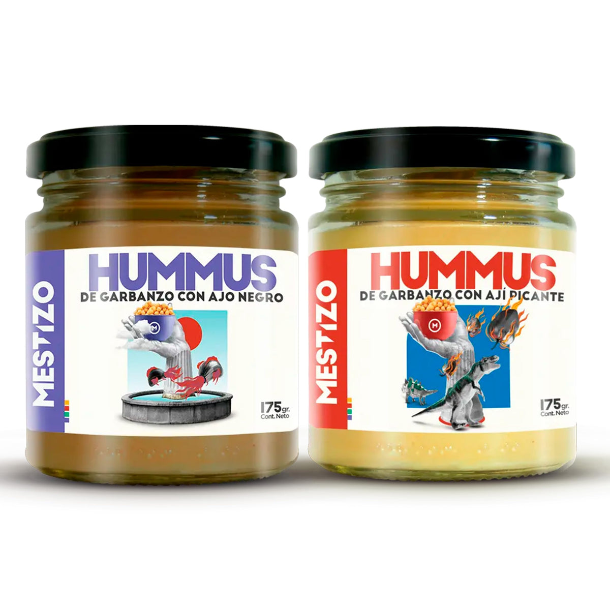 THEARG THE ARG | Pack Chickpeas Hummus with Black Garlic + Red Pepper | for Chips Crackers Bread and More | Natural Healthy Snacks