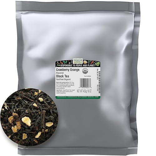 Frontier Bulk Cranberry Orange Flavored Black Tea, Organic, 16 Ounce