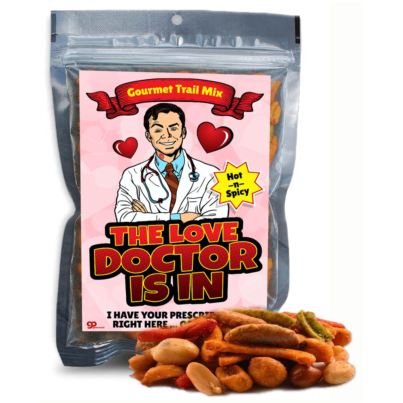 Valentines Day Love Doctor Trail Mix - Gourmet Spicy Snack Blend - Weird Food Gifts - Valentine Gifts for Couples - Funny Trail Mix for Date Night