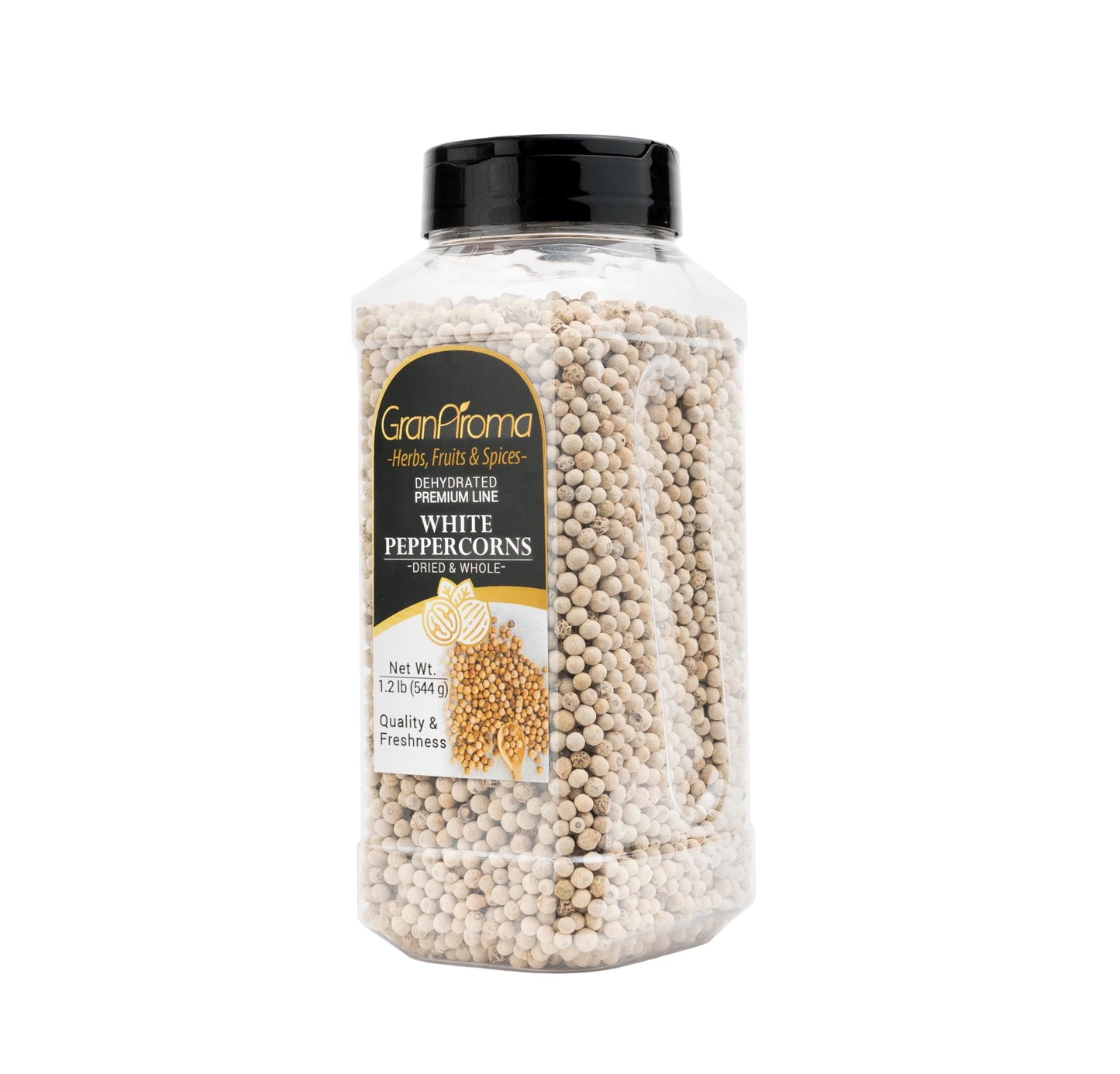 GranAroma White Peppercorns, Sauces & Soups, Bright Flavor, Versatile Spice (1.2 Pound)