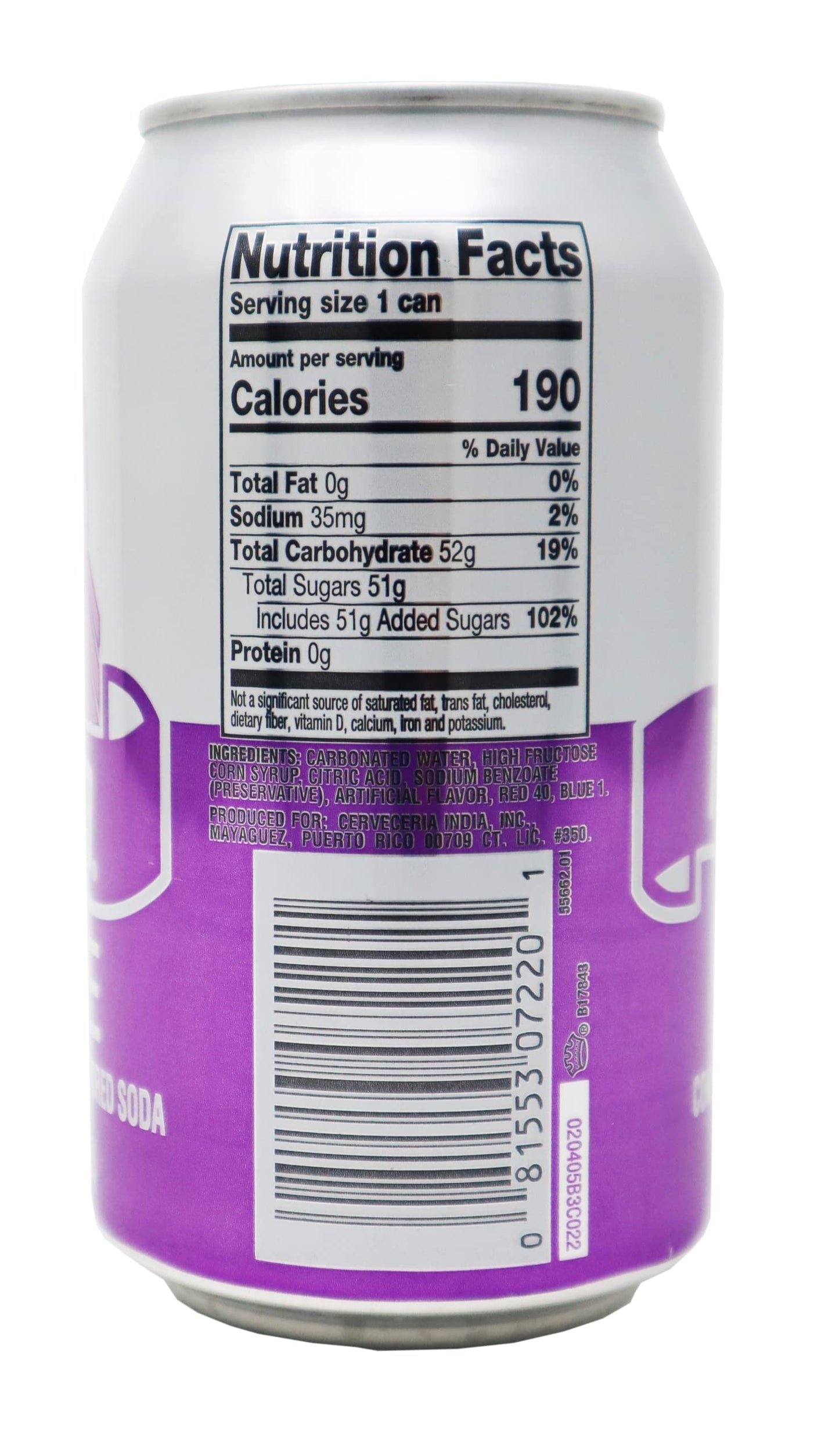India Grape Soda - Puerto Rico's Original Grape Soda 12 Pack
