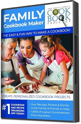 Personalized Cookbook Making Kit Including 1 Printed Cookbook - Fun, Convenient and Easy to Use: Preserves Family Recipes for Future Generations