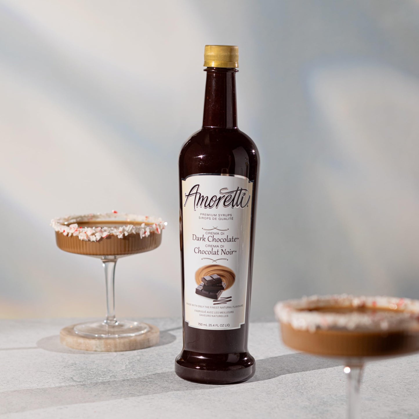 Amoretti - Premium Crema di™ Chocolate Syrup, 94 Servings Per Bottle (750 ml), with Pump for Flavoring Coffees, Cocktails, and other Beverages, Gluten