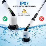 Electric Spin Scrubber, Cordless Scrubber with 7 Replaceable Cleaning Brushes and Dual Speed, Shower Cleaning Brush, Power Scrubber with Adjustable