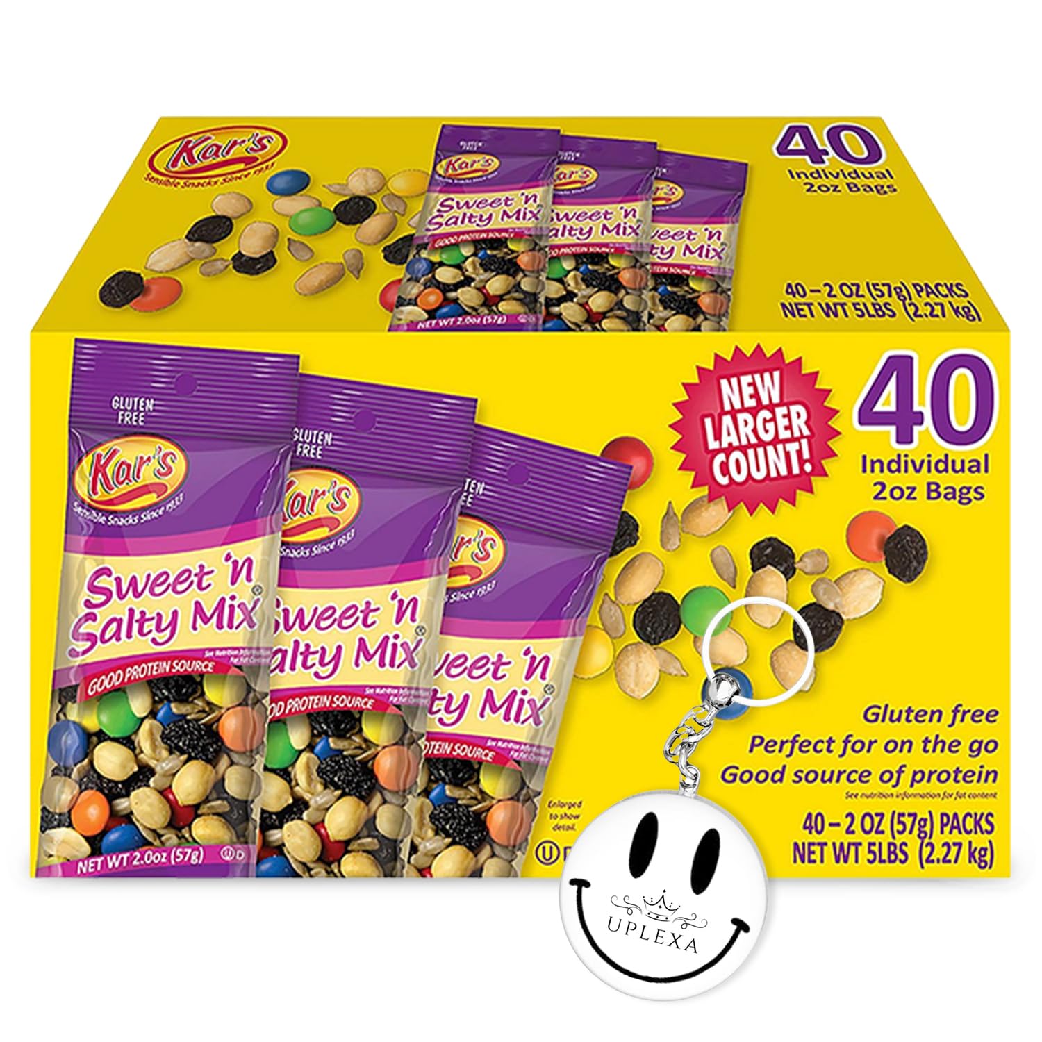 Kar’s Sweet and Salty Trail Mix - 40-Pack Trail Mix Individual Packs 2oz - Gluten-Free Trail Mix Bulk - Rich Source of Protein - Sweet and Salty