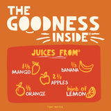 Naked Boosted Smoothie Mighty Mango Machine, 15.2 fl oz Bottle - Real Fruit Juice Smoothie with Fiber, Excellent Source of Vitamin C and Vitamin E