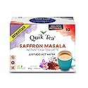 QuikTea Instant Saffron Masala Chai Tea Latte Unsweetened, 10 Single-Serve Sachets, Artisanal Indian Chai Latte Mix, Just Add Hot Water, Low Caffeine