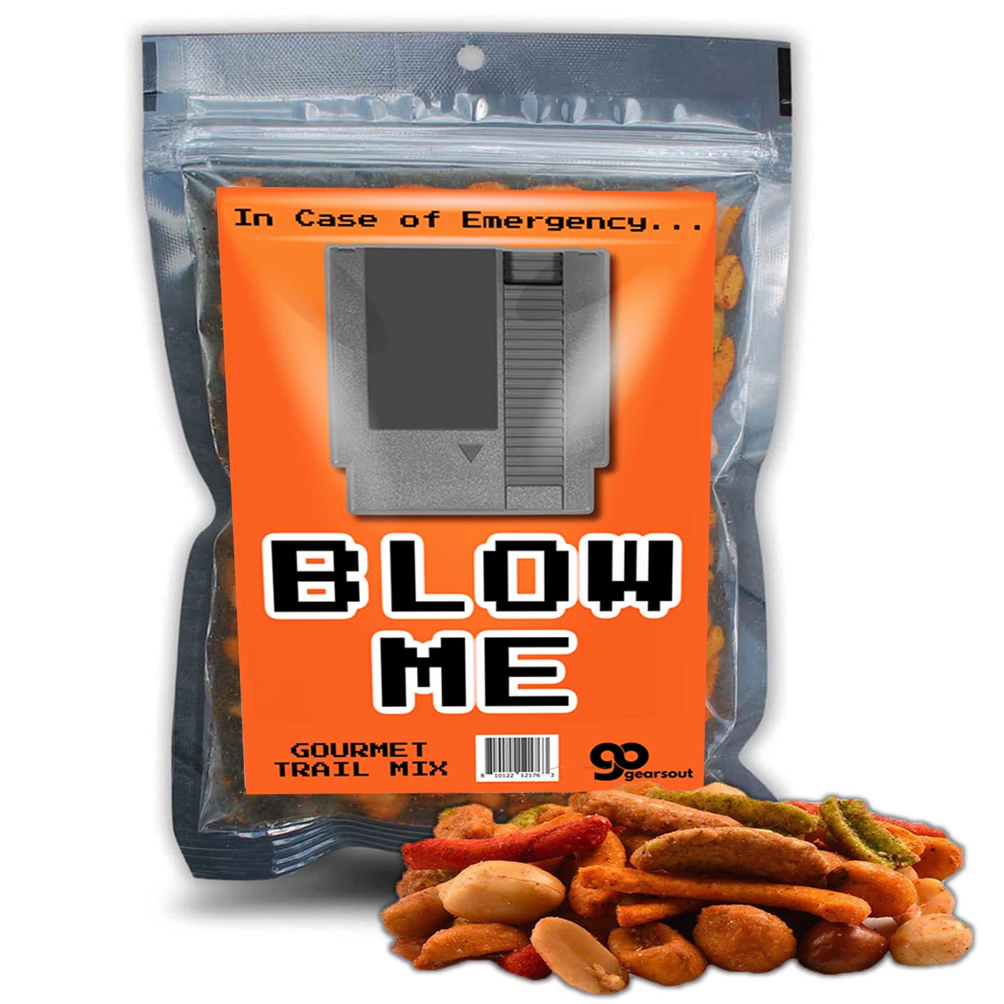 Blow Me Snack Mix - Nostalgia Gifts for Old School Gamers - Funny Vintage Game Cartridge 80s 90s Gen X Millennial Stocking Stuffers Unisex White