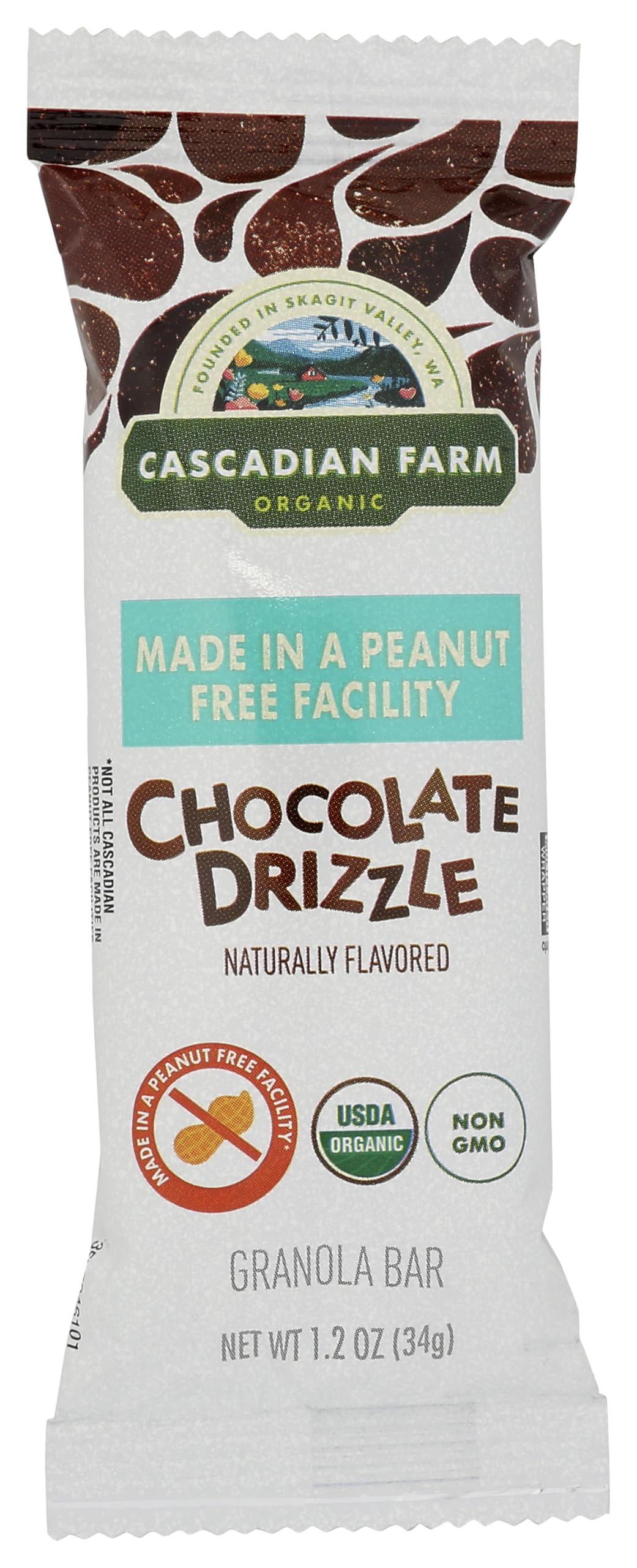 CASCADIAN FARM Organic Chocolate Drizzle Granola Bar, 1.2 OZ