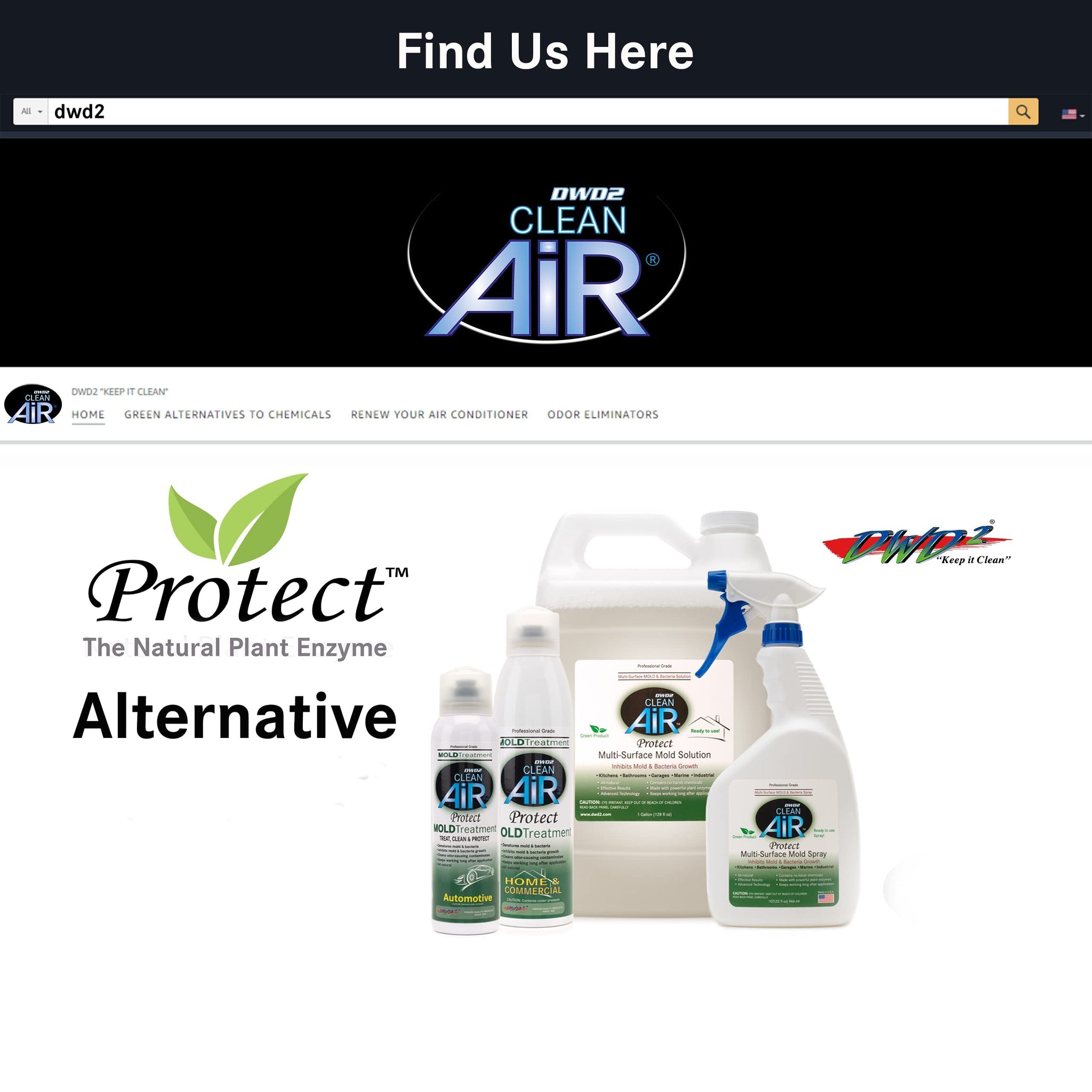 DWD2 Protect Multi-Surface Odor Control Spray 32 oz - Plant-Derived Formula for Hard & Soft Surfaces, Non-Toxic Indoor Freshening Solution for Home