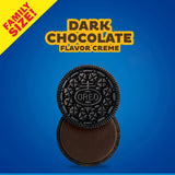 OREO Dark Chocolate Crème Chocolate Sandwich Cookies, Family Size, 17 oz